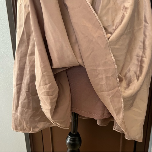 Label by Five Twelve Champagne Satin Beaded A-Line Dress - Picture 6 of 12